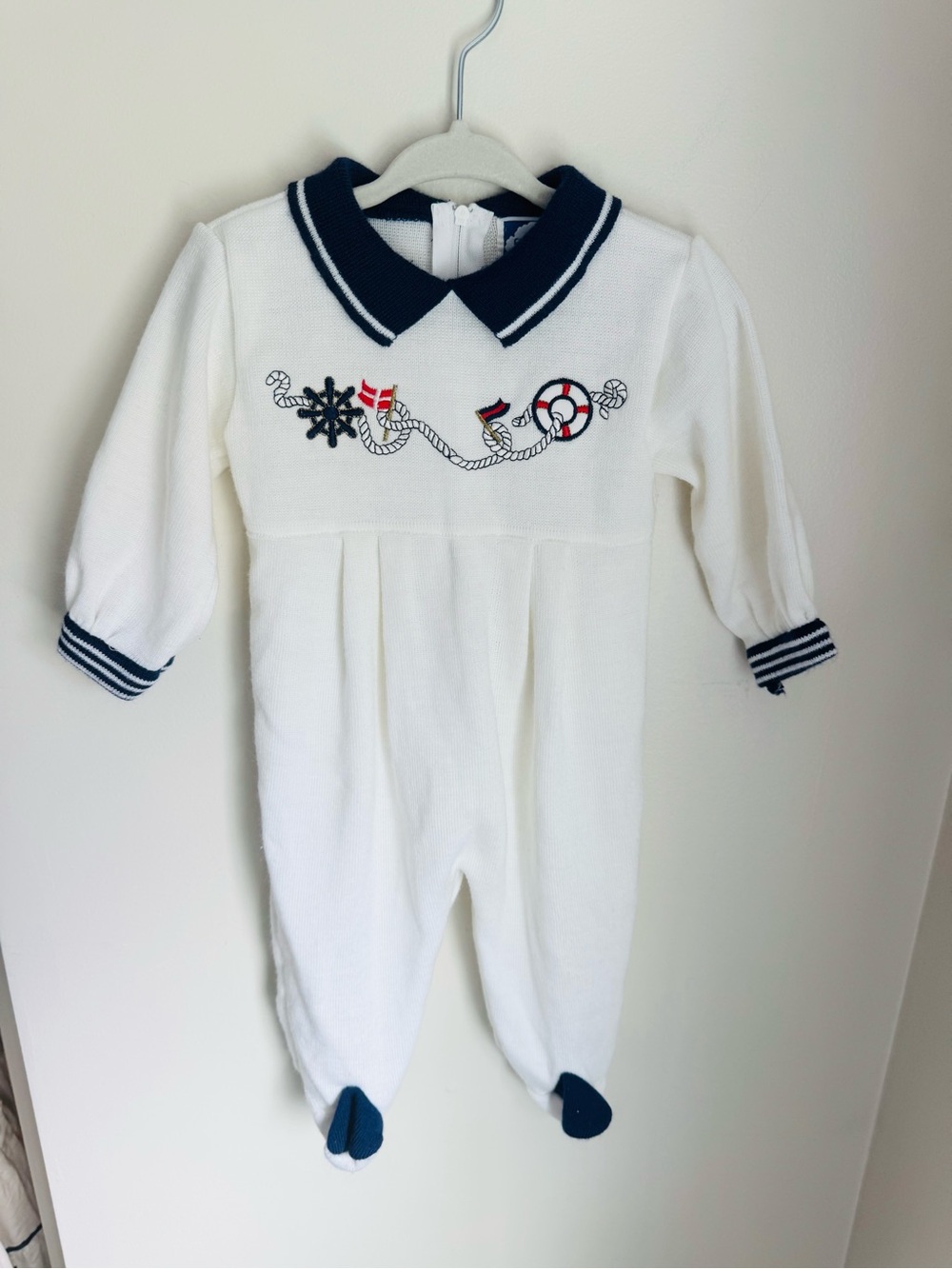Carriage Boutique Vintage Nautical Romper Size 9M